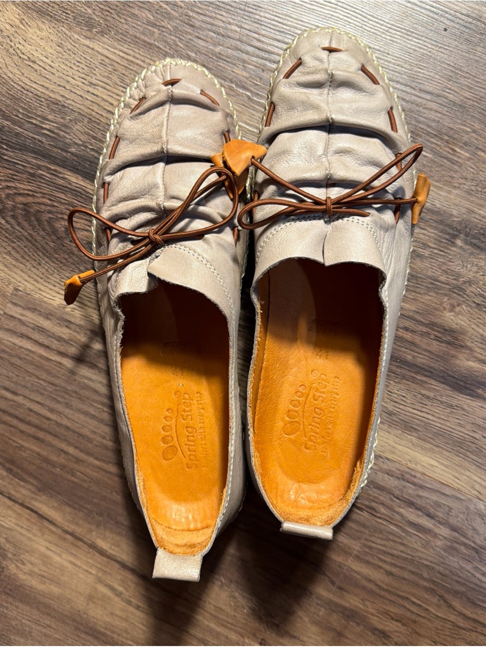 Spring Step Berna Slip On Leather Loafer Taupe Grey Size 9.5 Gray Excellent